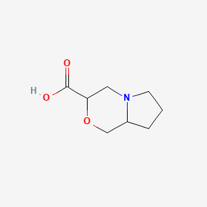 molecular formula C8H13NO3 B13271564 hexahydro-1H-pyrrolo[2,1-c]morpholine-3-carboxylic acid 