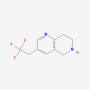 molecular formula C10H11F3N2 B13271570 3-(2,2,2-Trifluoroethyl)-5,6,7,8-tetrahydro-1,6-naphthyridine 