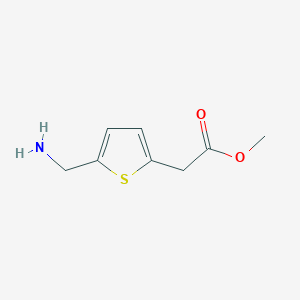 molecular formula C8H11NO2S B13271586 Methyl 2-[5-(aminomethyl)thiophen-2-yl]acetate 