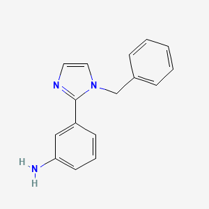 molecular formula C16H15N3 B13271593 3-(1-Benzyl-1H-imidazol-2-YL)aniline 