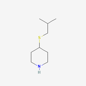 molecular formula C9H19NS B13271608 4-[(2-Methylpropyl)sulfanyl]piperidine 