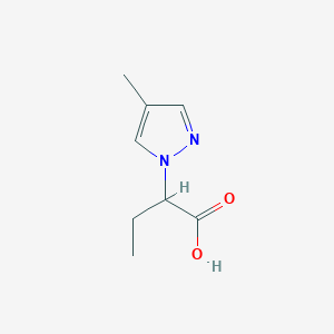 molecular formula C8H12N2O2 B1327162 2-(4-methyl-1H-pyrazol-1-yl)butanoic acid CAS No. 1172375-78-8