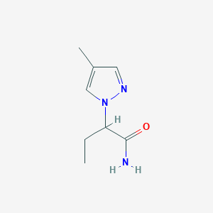 molecular formula C8H13N3O B1327164 2-(4-methyl-1H-pyrazol-1-yl)butanamide CAS No. 1172702-26-9