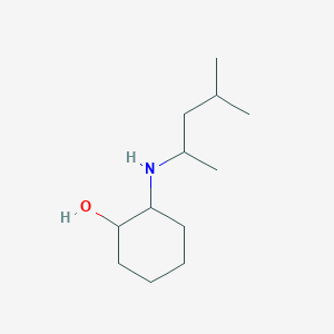 molecular formula C12H25NO B13271674 2-[(4-Methylpentan-2-yl)amino]cyclohexan-1-ol 