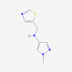 molecular formula C8H10N4S B13271680 1-methyl-N-(1,3-thiazol-5-ylmethyl)-1H-pyrazol-4-amine 