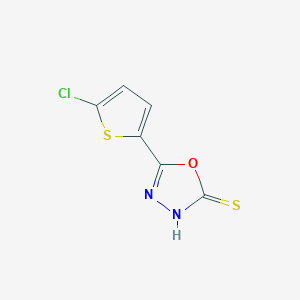 molecular formula C6H3ClN2OS2 B1327169 5-(5-Chloro-2-thienyl)-1,3,4-oxadiazole-2-thiol CAS No. 115903-57-6