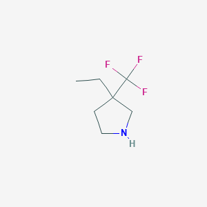 molecular formula C7H12F3N B13271690 3-Ethyl-3-(trifluoromethyl)pyrrolidine 