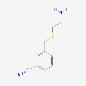 molecular formula C10H12N2S B1327173 3-(2-Amino-ethylsulfanylmethyl)-benzonitrile 