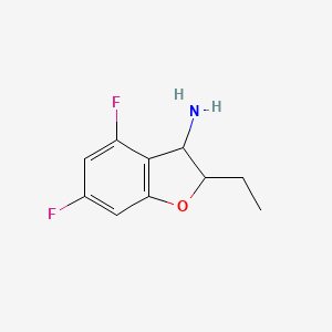 molecular formula C10H11F2NO B13271746 2-Ethyl-4,6-difluoro-2,3-dihydro-1-benzofuran-3-amine 