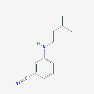 molecular formula C12H16N2 B13271752 3-[(3-Methylbutyl)amino]benzonitrile CAS No. 1019621-44-3