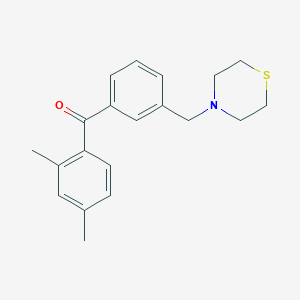 molecular formula C20H23NOS B1327176 2,4-Dimethyl-3'-thiomorpholinomethyl benzophenone CAS No. 898763-13-8
