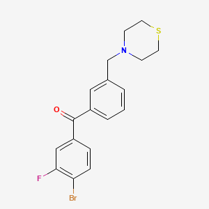 molecular formula C18H17BrFNOS B1327177 4-Bromo-3-fluoro-3'-thiomorpholinomethylbenzophenone CAS No. 898763-28-5