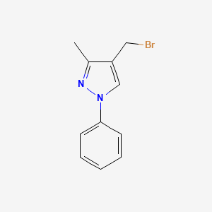 molecular formula C11H11BrN2 B13271789 4-(Bromomethyl)-3-methyl-1-phenyl-1H-pyrazole 