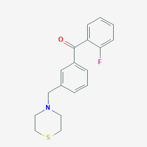 molecular formula C18H18FNOS B1327179 2-Fluoro-3'-thiomorpholinomethylbenzophenone CAS No. 898763-40-1
