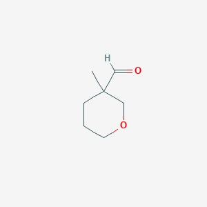 molecular formula C7H12O2 B13271796 3-Methyloxane-3-carbaldehyde 
