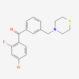 molecular formula C18H17BrFNOS B1327181 4-Bromo-2-fluoro-3'-thiomorpholinomethylbenzophenone CAS No. 898763-52-5