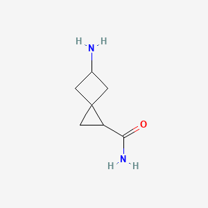 molecular formula C7H12N2O B13271822 5-Aminospiro[2.3]hexane-1-carboxamide 