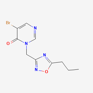 molecular formula C10H11BrN4O2 B13271829 5-Bromo-3-[(5-propyl-1,2,4-oxadiazol-3-yl)methyl]-3,4-dihydropyrimidin-4-one 