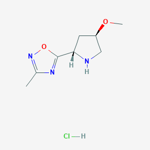 molecular formula C8H14ClN3O2 B13271830 5-[(2S,4R)-4-Methoxypyrrolidin-2-yl]-3-methyl-1,2,4-oxadiazole hydrochloride 