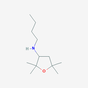 molecular formula C12H25NO B13271841 N-Butyl-2,2,5,5-tetramethyloxolan-3-amine 