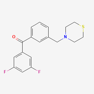 molecular formula C18H17F2NOS B1327185 3,5-difluoro-3'-thiomorpholinomethyl benzophenone CAS No. 898787-99-0