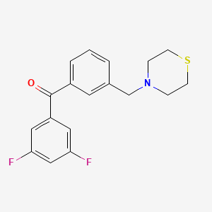 molecular formula C18H17F2NOS B1327185 3,5-Difluoro-3'-thiomorpholinomethylbenzophenone CAS No. 898787-99-0