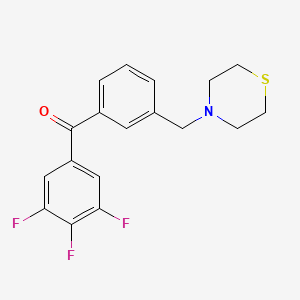 molecular formula C18H16F3NOS B1327186 3'-Thiomorpholinomethyl-3,4,5-trifluorobenzophenone CAS No. 898788-02-8