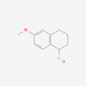 molecular formula C11H14OS B13271879 6-Methoxy-1,2,3,4-tetrahydronaphthalene-1-thiol 