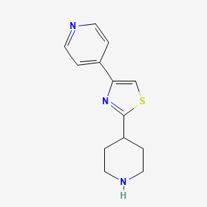 molecular formula C13H15N3S B13271898 4-[2-(Piperidin-4-yl)-1,3-thiazol-4-yl]pyridine 