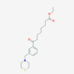 Ethyl 8-oxo-8-[3-(thiomorpholinomethyl)phenyl]octanoate