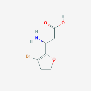 molecular formula C7H8BrNO3 B13271907 (3R)-3-amino-3-(3-bromofuran-2-yl)propanoic acid 