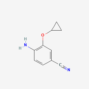 molecular formula C10H10N2O B13271909 4-Amino-3-cyclopropoxybenzonitrile 