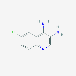 molecular formula C9H8ClN3 B13271911 6-Chloroquinoline-3,4-diamine 