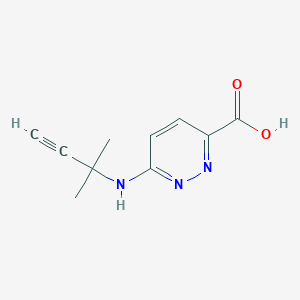 molecular formula C10H11N3O2 B13271916 6-[(2-Methylbut-3-yn-2-yl)amino]pyridazine-3-carboxylic acid 