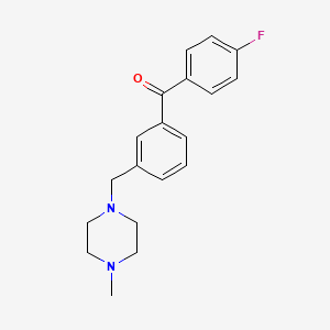 molecular formula C19H21FN2O B1327192 4'-Fluoro-3-(4-methylpiperazinomethyl) benzophenone CAS No. 898788-68-6