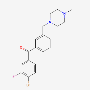 molecular formula C19H20BrFN2O B1327193 4-Bromo-3-fluoro-3'-(4-methylpiperazinomethyl) benzophenone CAS No. 898788-86-8