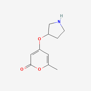 molecular formula C10H13NO3 B13271940 6-methyl-4-(pyrrolidin-3-yloxy)-2H-pyran-2-one 