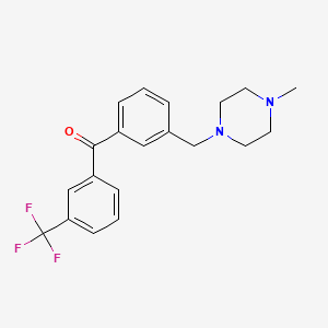 molecular formula C20H21F3N2O B1327196 3-(4-Methylpiperazinomethyl)-3'-trifluoromethylbenzophenone CAS No. 898789-03-2