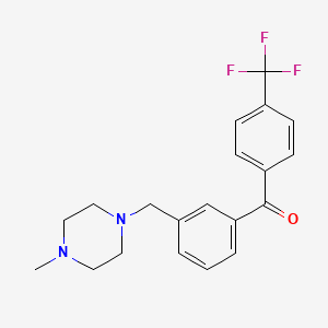 molecular formula C20H21F3N2O B1327197 3-(4-Methylpiperazinomethyl)-4'-trifluoromethylbenzophenone CAS No. 898789-06-5