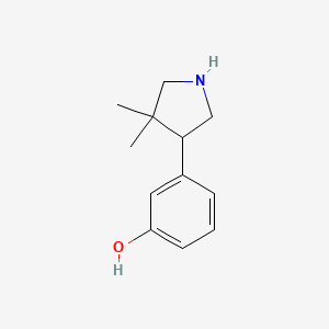 molecular formula C12H17NO B13271981 3-(4,4-Dimethylpyrrolidin-3-yl)phenol 