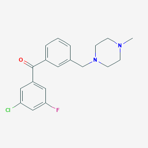 molecular formula C19H20ClFN2O B1327200 3-Chloro-5-fluoro-3'-(4-methylpiperazinomethyl) benzophenone CAS No. 898789-15-6