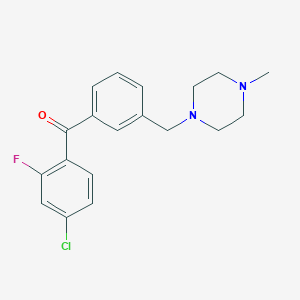 molecular formula C19H20ClFN2O B1327201 4-Chloro-2-fluoro-3'-(4-methylpiperazinomethyl) benzophenone CAS No. 898789-18-9