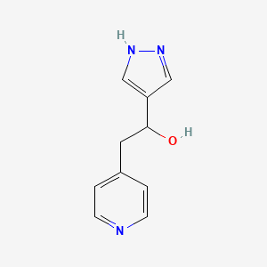 molecular formula C10H11N3O B13272024 1-(1H-Pyrazol-4-yl)-2-(pyridin-4-yl)ethan-1-ol 