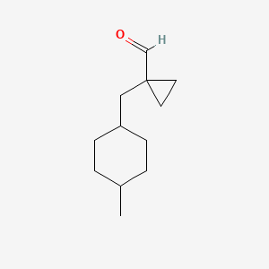 molecular formula C12H20O B13272032 1-[(4-Methylcyclohexyl)methyl]cyclopropane-1-carbaldehyde 