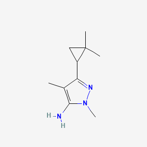 molecular formula C10H17N3 B13272055 3-(2,2-dimethylcyclopropyl)-1,4-dimethyl-1H-pyrazol-5-amine 