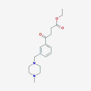 molecular formula C18H26N2O3 B1327206 Ethyl 4-[3-(4-methylpiperazinomethyl)phenyl]-4-oxobutyrate CAS No. 898789-47-4