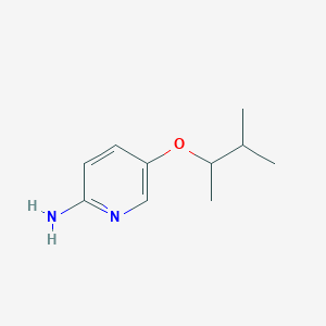 molecular formula C10H16N2O B13272061 5-[(3-Methylbutan-2-yl)oxy]pyridin-2-amine 