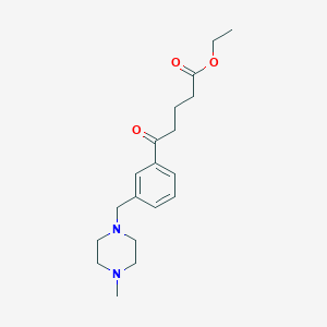 molecular formula C19H28N2O3 B1327207 Ethyl 5-[3-(4-methylpiperazinomethyl)phenyl]-5-oxovalerate CAS No. 898789-49-6