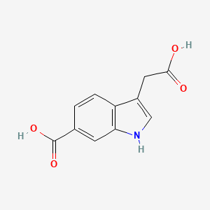 molecular formula C11H9NO4 B13272078 3-(carboxymethyl)-1H-indole-6-carboxylic acid 