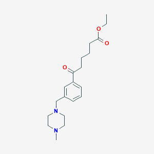 molecular formula C20H30N2O3 B1327208 Ethyl 6-[3-(4-methylpiperazinomethyl)phenyl]-6-oxohexanoate CAS No. 898789-51-0
